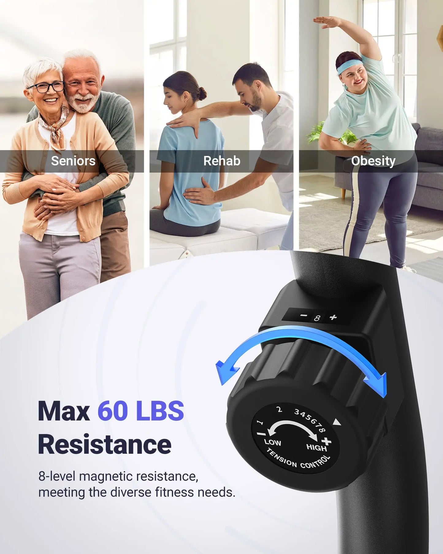 MERACH Recumbent Exercise Bike for Home Smart Bluetooth Exclusive App Connectivity LCD Heart Rate Handle Magnetic Recumbent Bike