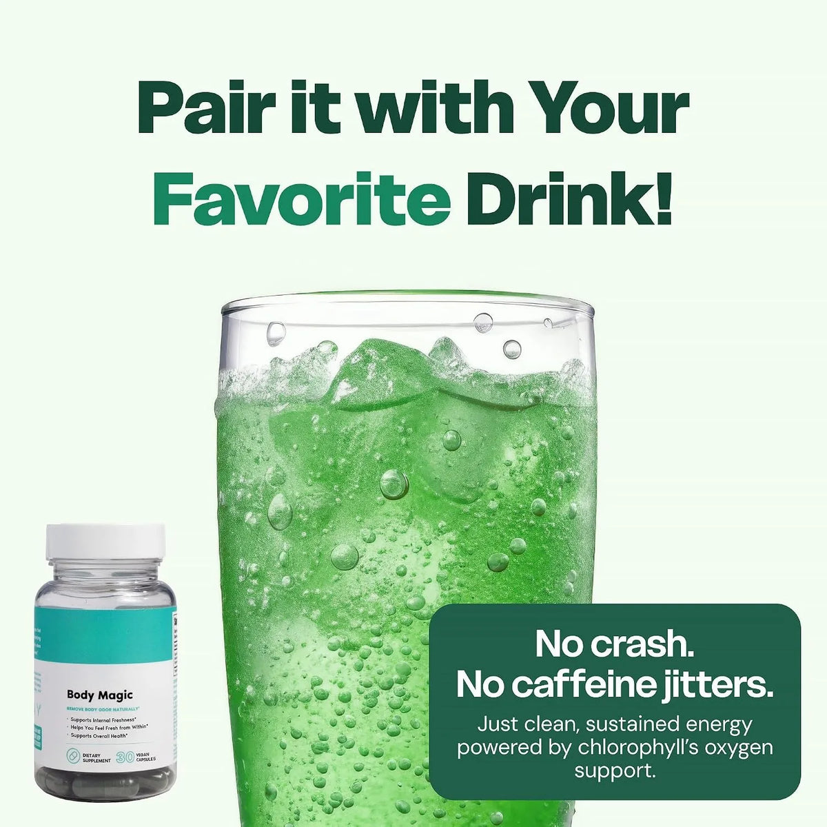 30 Capsules Chlorophyll Capsules – Vegan Detox & Digestion Support, Gut & Skin Health