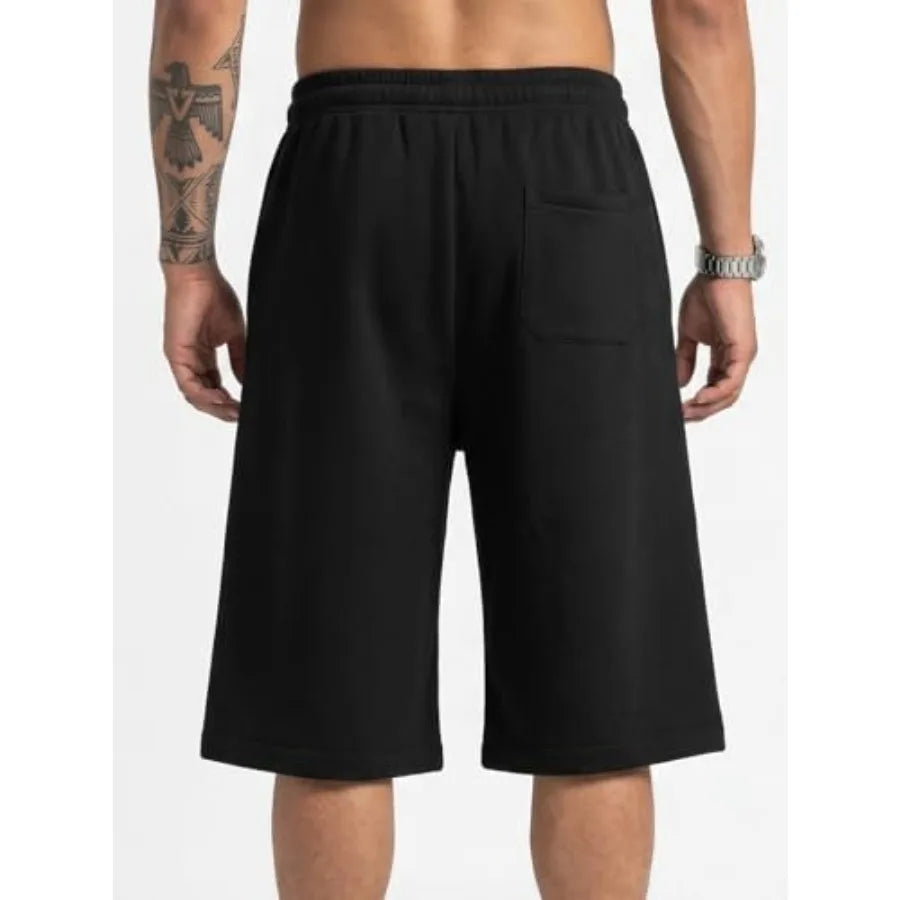 Men's Baggy Sweat Shorts Cotton Long Below Knee Fleece Capri Shorts 11" Athletic Casual 3/4 Pants with Pockets