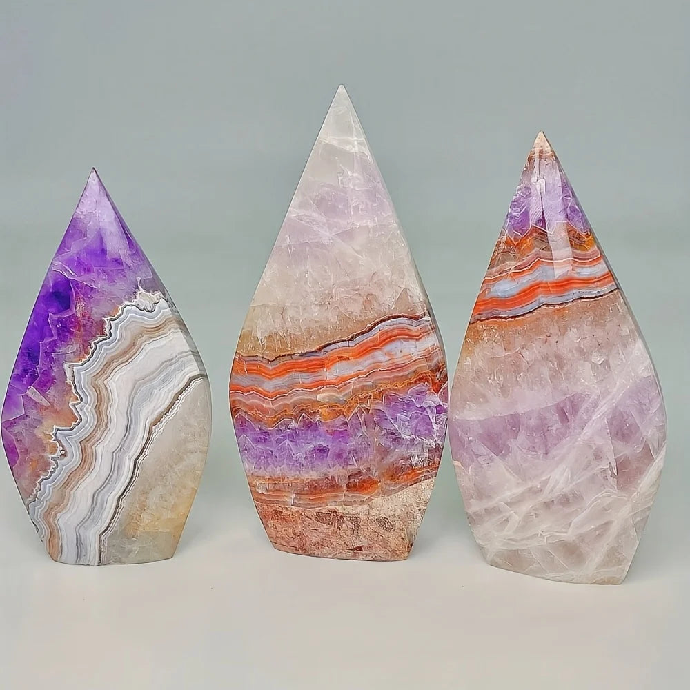 1pc Amethyst Agate Water Drop Ornament, Boho Style Natural Stone, Crystal Craft for Room Decor, Mother's Day & Christmas Gift