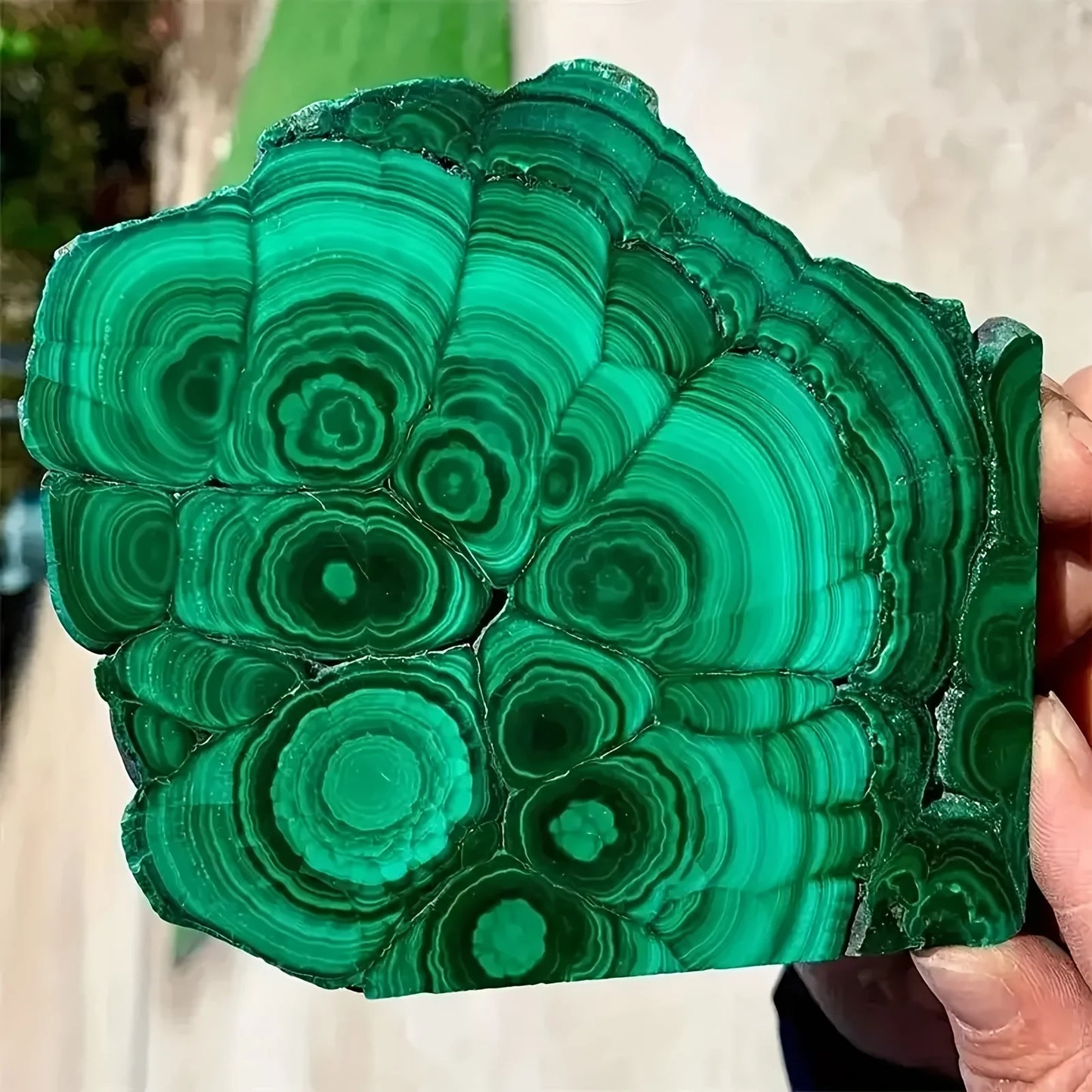 Malachite Slab, Natural Stone Polished Slab with Irregular Edges, Healing Energy crystal stone , Home Decor & Spiritual Gift