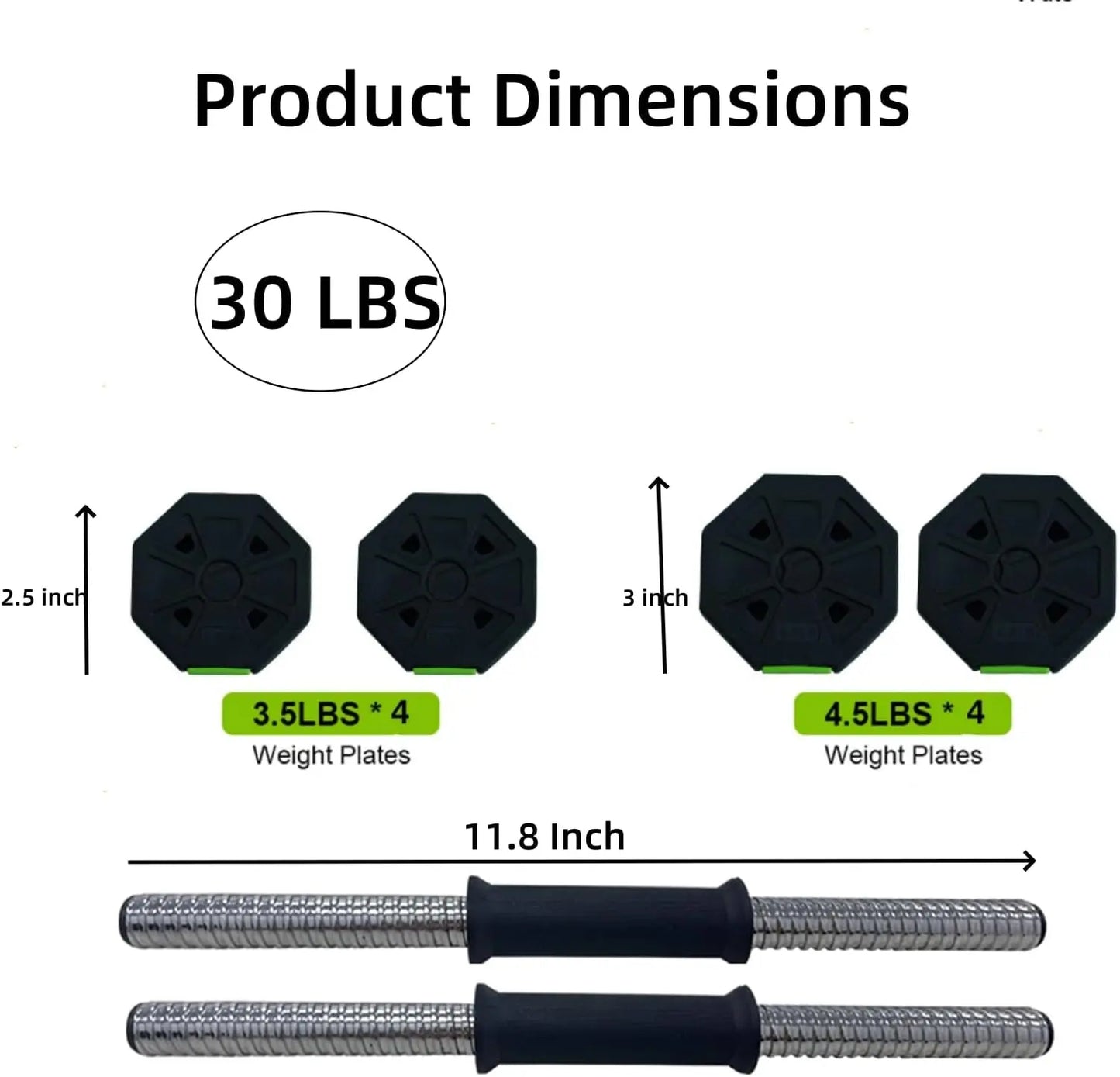 Adjustable Dumbbell Set,2 in 1 Adjustable Dumbbell Set with Iron Handle