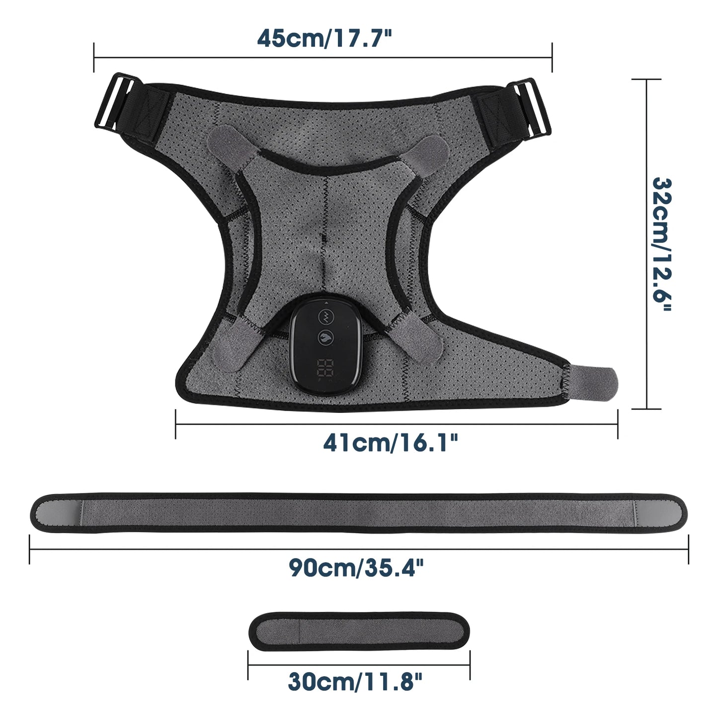 Heated Massage Shoulder Wrap Cape Touch Screen 6-Level Heat 45-70°C 3 Vibration Modes 5000mAh Muscle Fatigue Relief Unisex