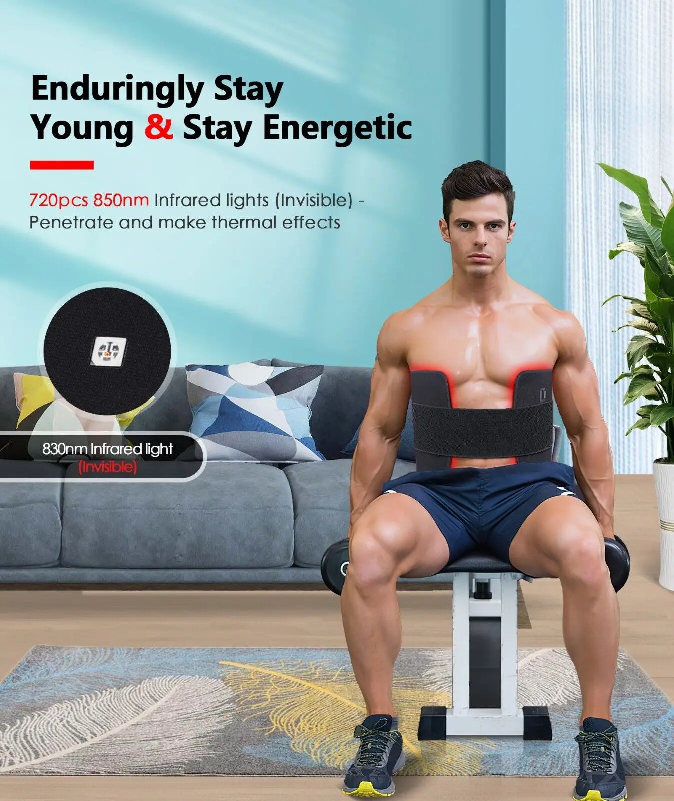 NEW 360 LEDs Red Light Belt 660nm&850nm Infrared Light Therapy Pad For Body Fatigue Deep Therapy For Back Knee Hands Feet Relief