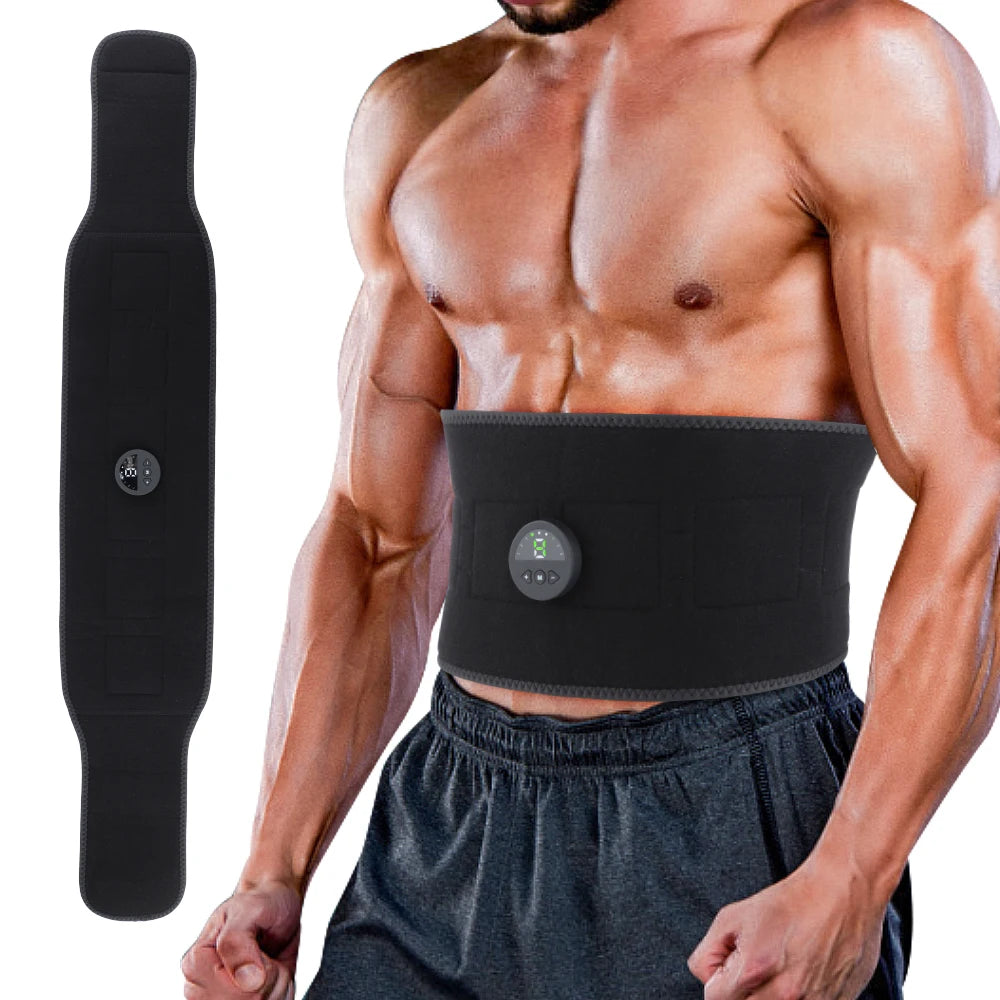 19Gears EMS Smart Waist Belt Fitness Equipment Muscle Massage Belt Training Strength Electric Abdominal Trainer USB