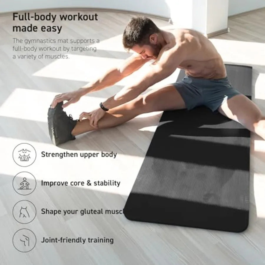 Yoga Mat Premium Non Slip Thick Extra Comfortable Exercise Mat for Home Workouts Pilates Stretching and Gym Cushioned NBR Foam