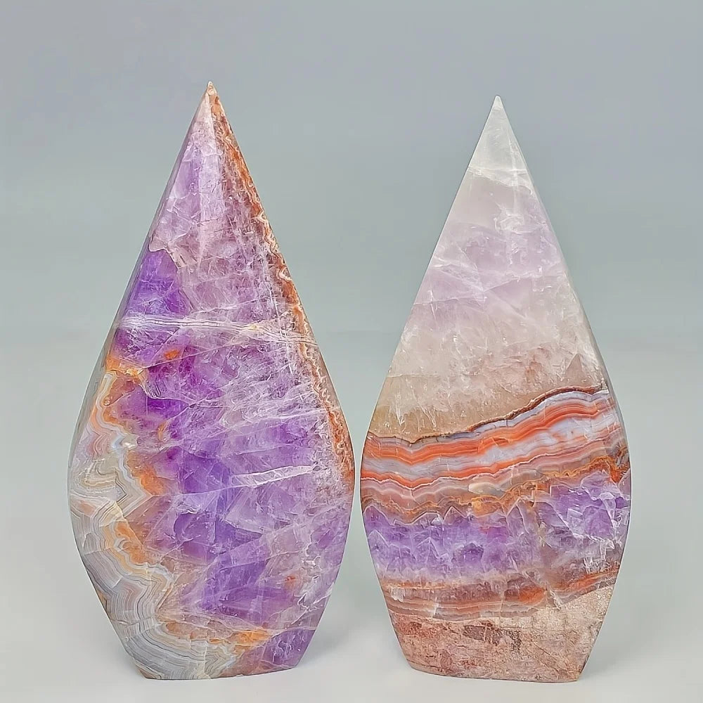 1pc Amethyst Agate Water Drop Ornament, Boho Style Natural Stone, Crystal Craft for Room Decor, Mother's Day & Christmas Gift