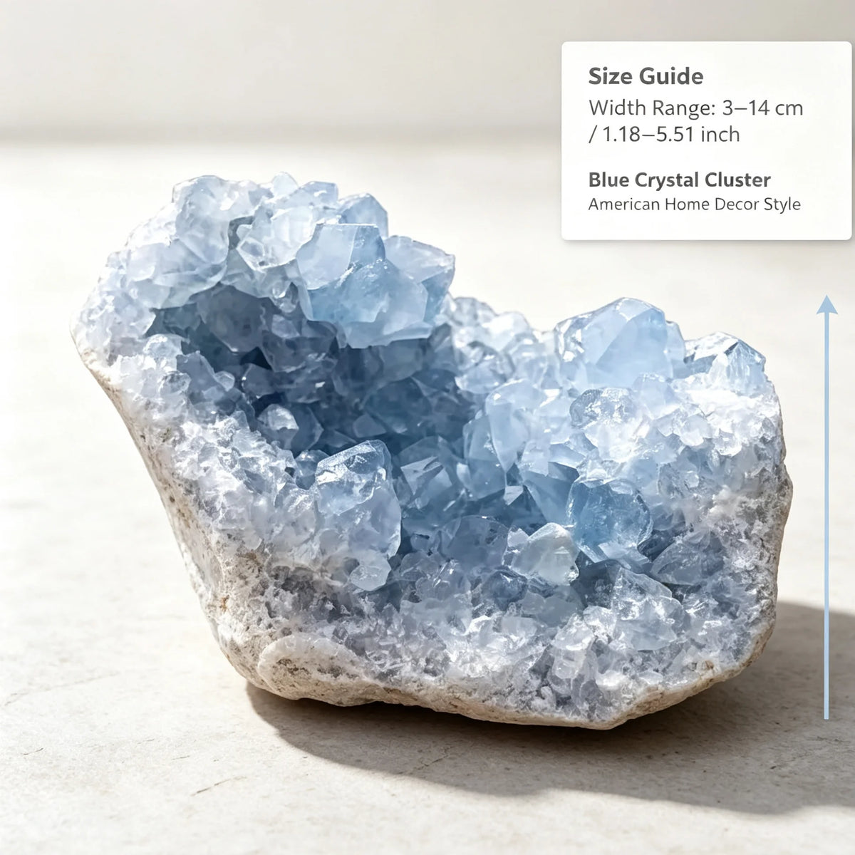 Natural Bohemian style blue crystal cave, random in style, suitable for decoration, can be used as a natural crystal gift for housewarming, Christmas, opening ceremonies, and business gifts. The crystal cave is placed on the