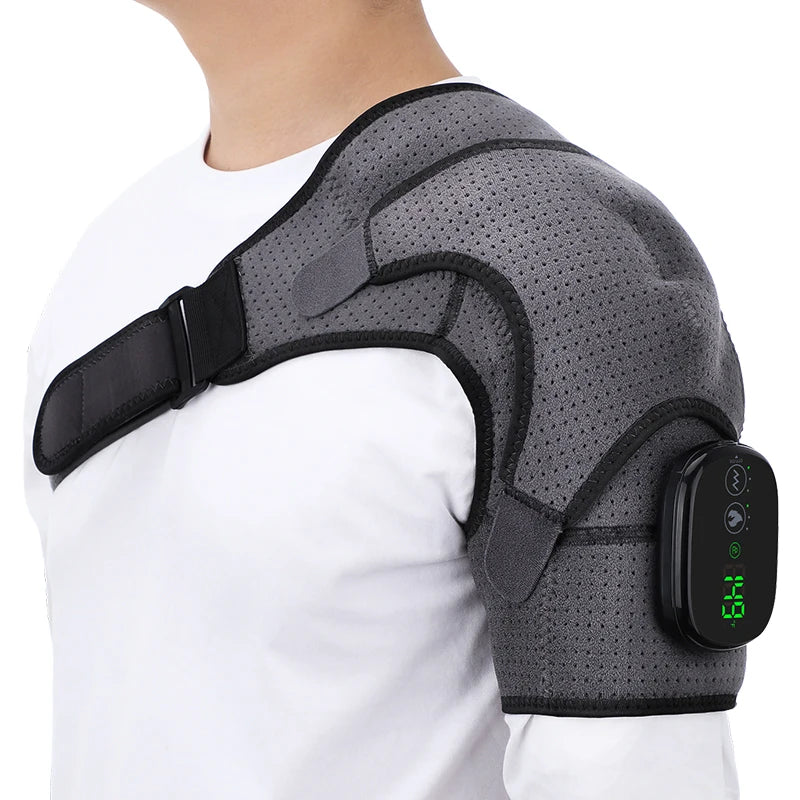 Heated Massage Shoulder Wrap Cape Touch Screen 6-Level Heat 45-70°C 3 Vibration Modes 5000mAh Muscle Fatigue Relief Unisex