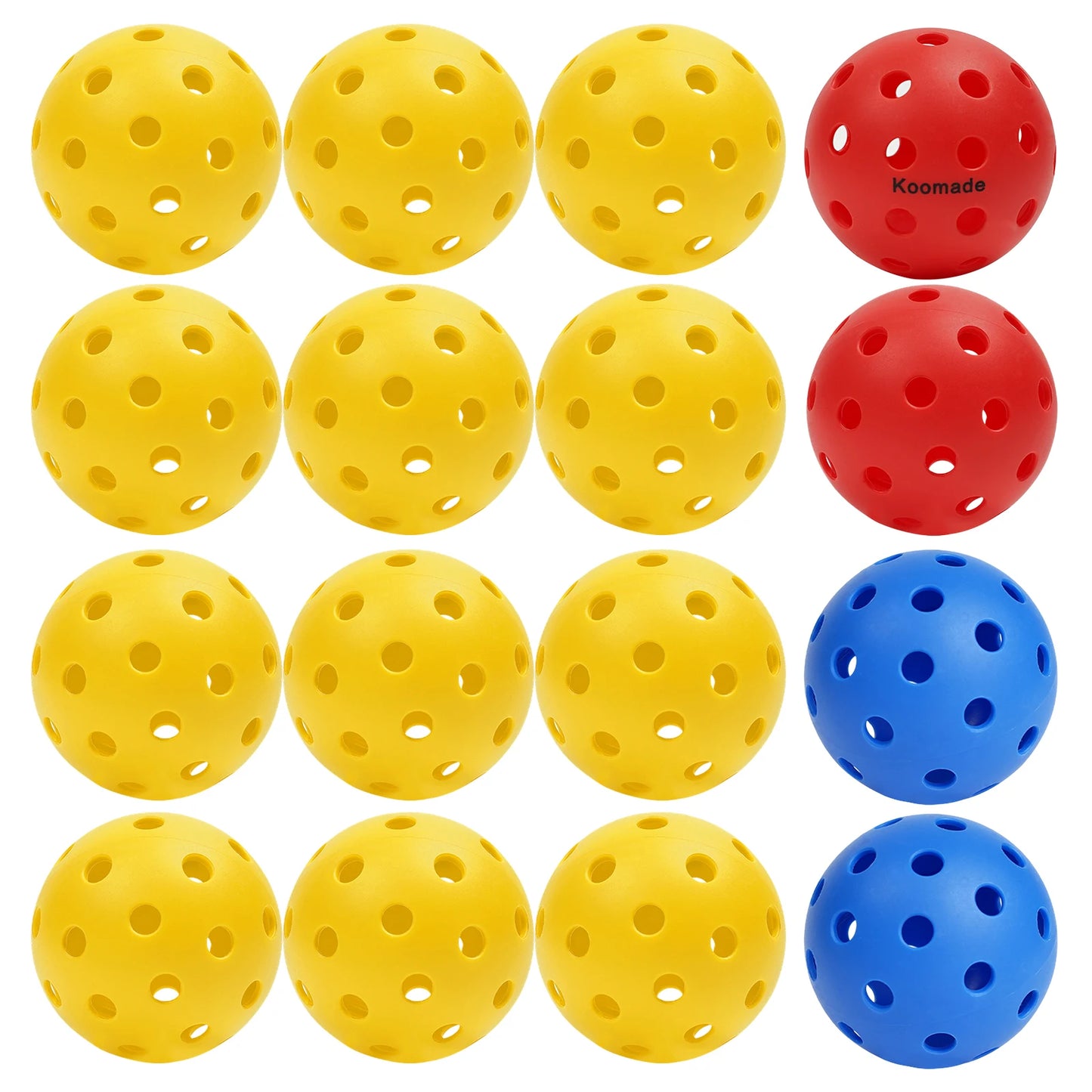 KOOMADE 40-Hole Outdoor Pickleballs 8/16Pcs Official USAPA Standard 74mm 26g Durable Tournament Training Balls All Weather Play