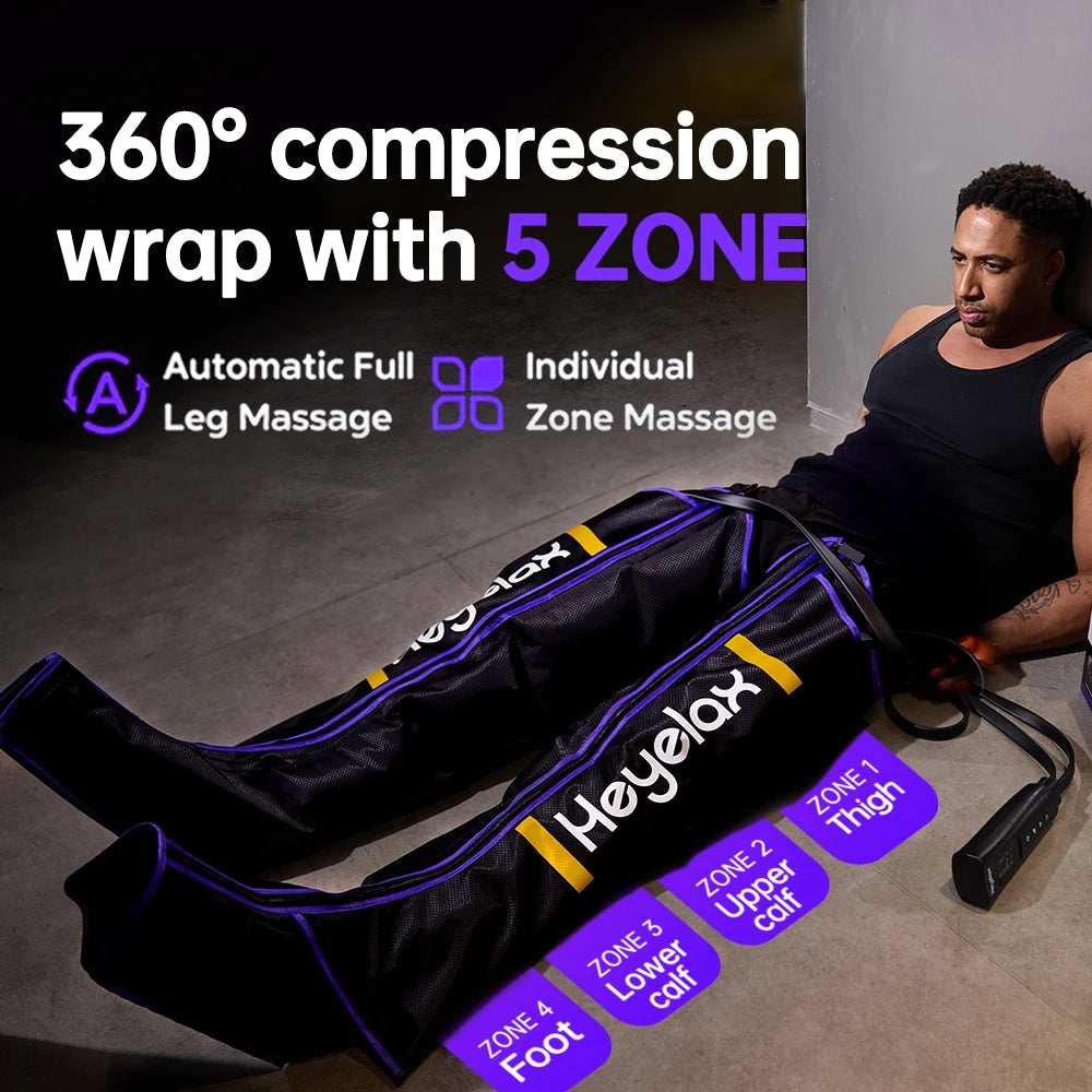 Leg Compression Massager for Circulation and Pain Relief,Air Compression Boots for Fast Recovery, 6 Mode,6 Intensity