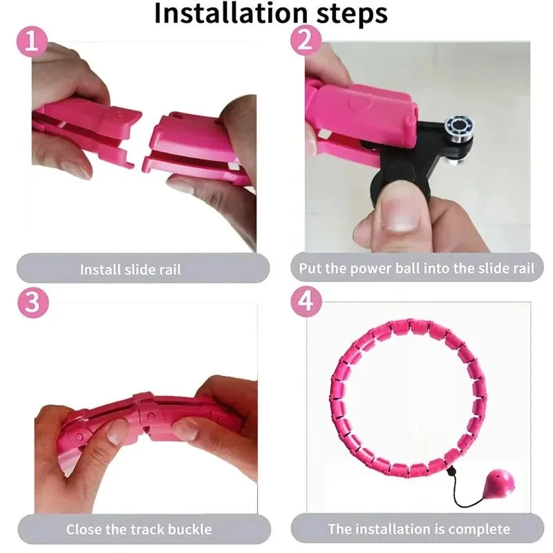 Smart Weighted Hula Hoop For Adults Weight Loss 47 Inch Waist 24 Detachable Links Fitness Hoop For Women And Beginners