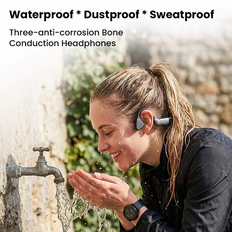 Bone Conduction Wireless Bluetooth Headphones Bluetooth 6.0 Sport Earphones Water And Sweat Proof Headset HD Call  Bluetooth Headphones With Mic