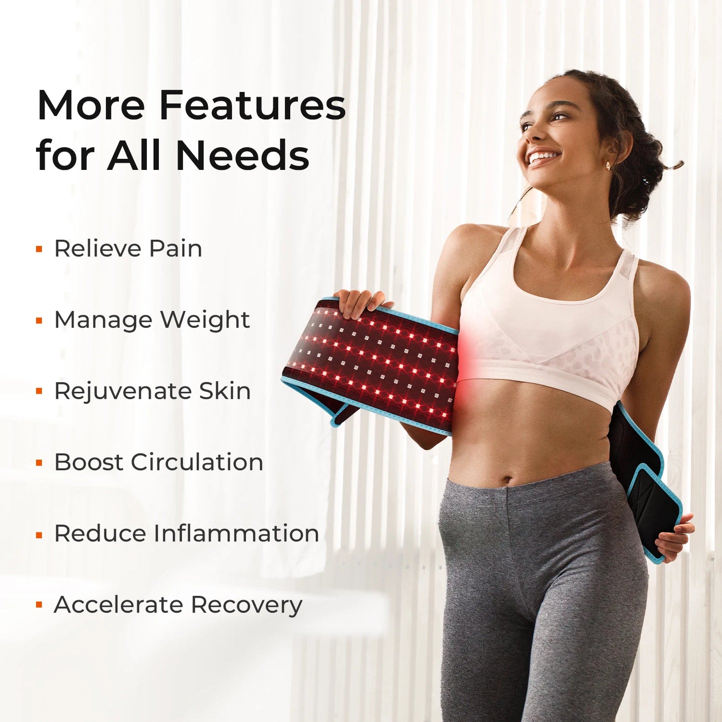 Red Light Therapy Belt LED Red Light Shoulder Back Waist Pain Relief Therapy Pad Infrared light Device Muscles Recover