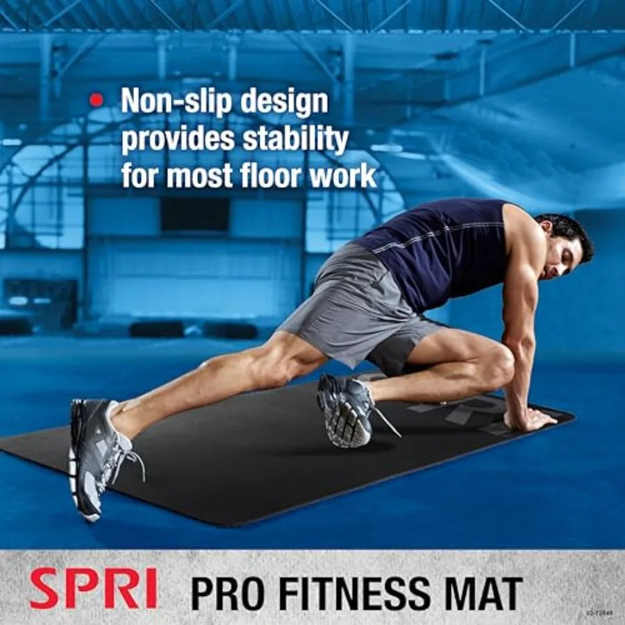 12mm Pro Fitness Matt - Thick Exercise Mat for Floor Workouts Sit-Ups Push-Ups Stretching Toning and General Fitness - Non-Slip