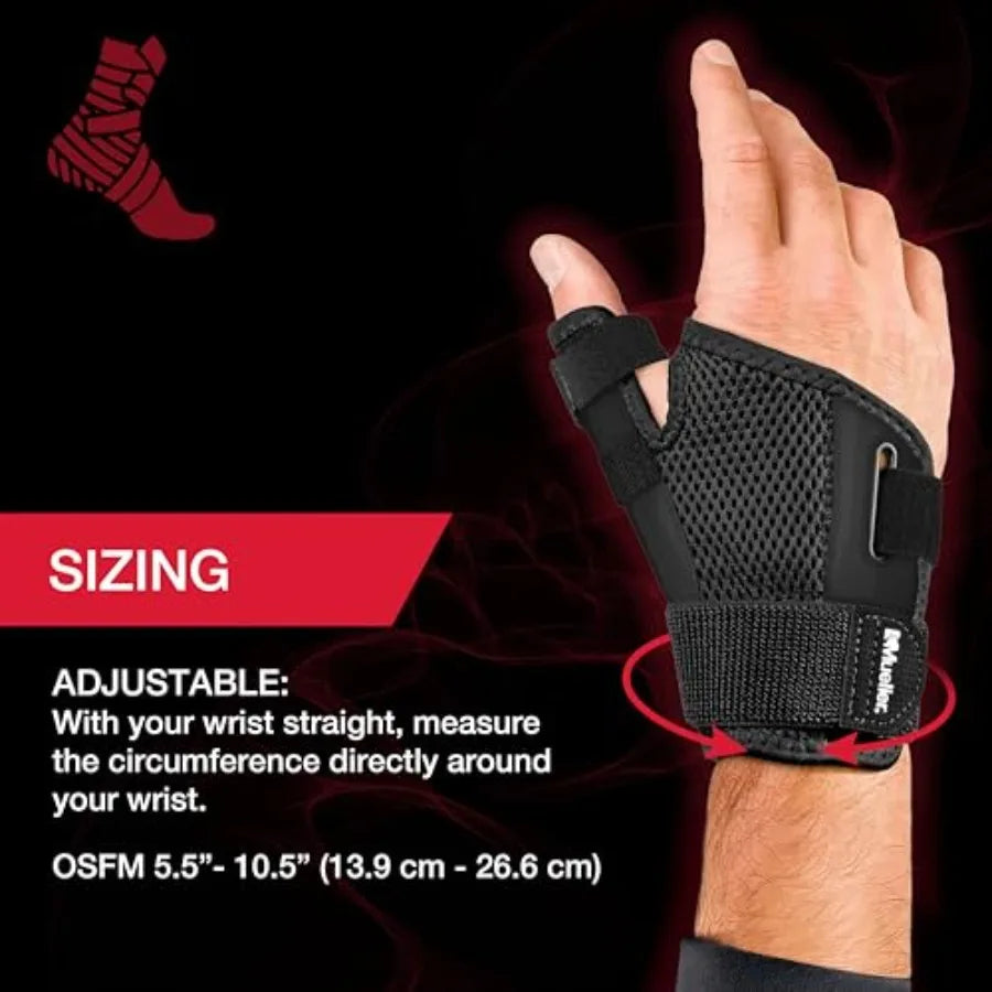 Sports Medicine Adjust-to-Fit Thumb Brace, Spica Splint, Thumb Pain Relief Stabilizer for Men and Women, Ideal for De Quervain'