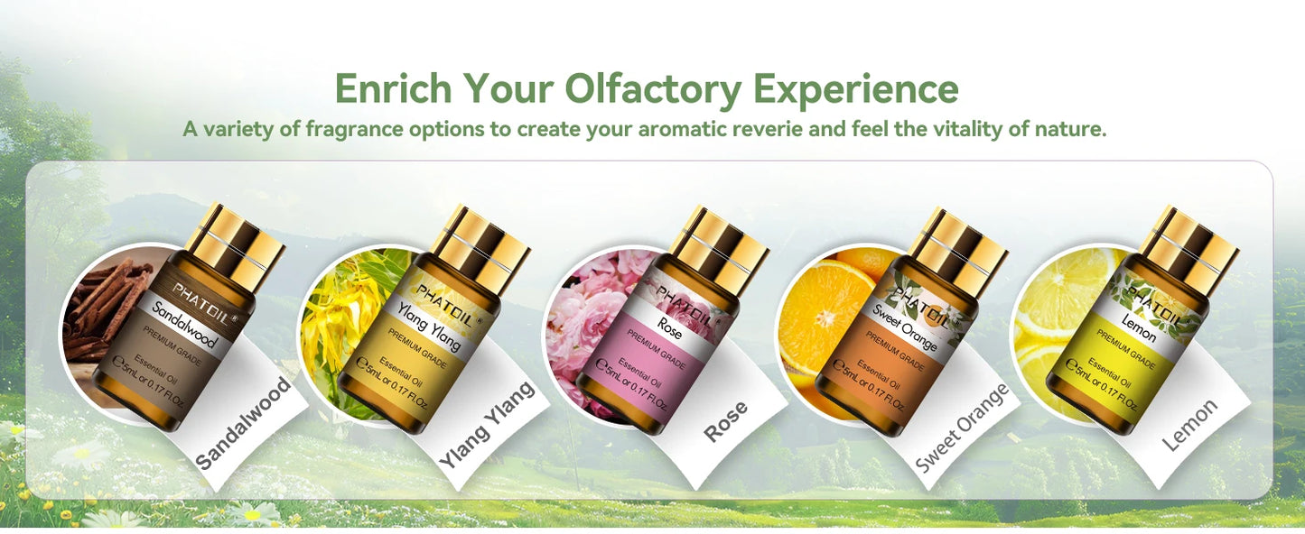 PHATOIL 15PCS Aromatherapy Essential Oil Set For Diffuser-5ml Cinnamon Lavender Eucalyptus Peppermint Lemon Vanilla Aroma Oils