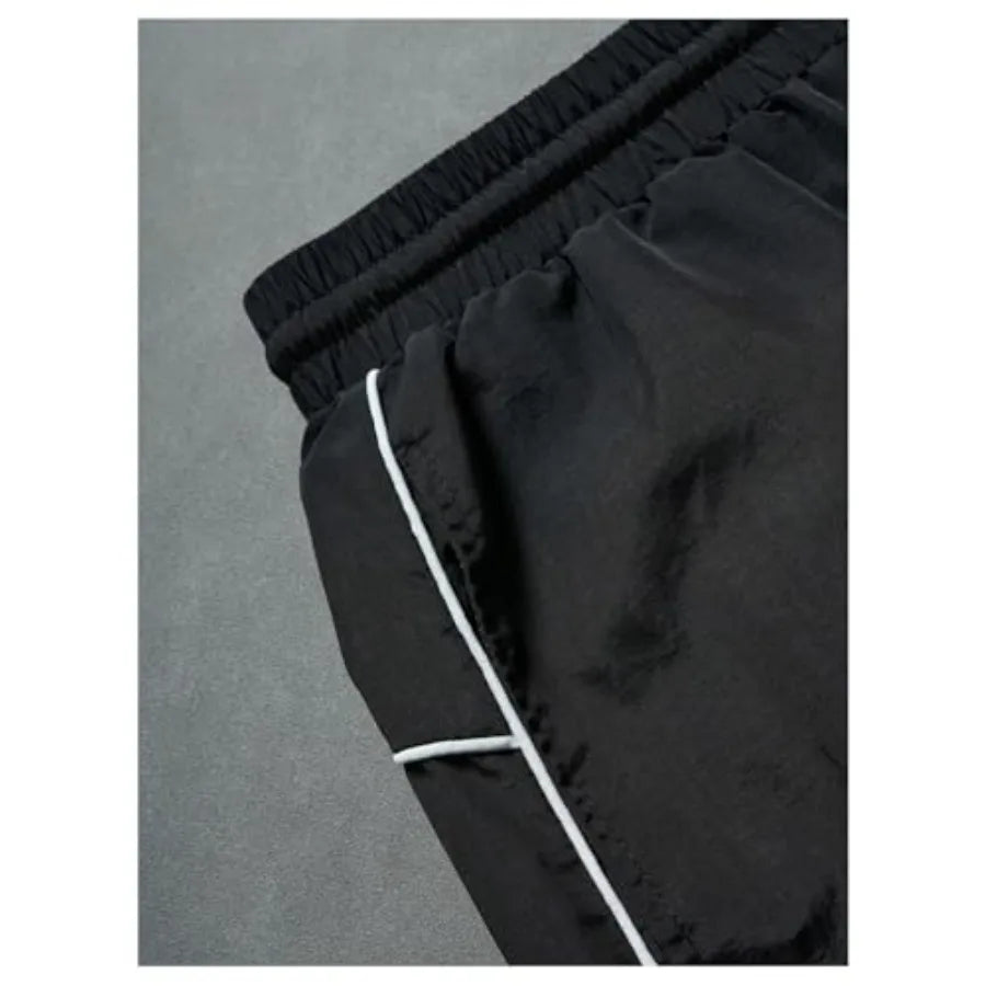 Men's Cargo Shorts Letter Drawstring Waist Gym Workout Running Casual Track Rave Shorts
