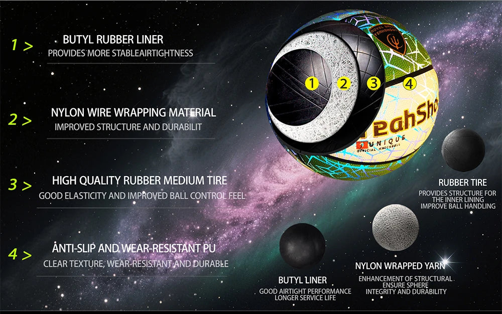 2026 Dark-Glowing Holographic Basketball - Light-Up Luminous Basketball for Outdoor Training And Nighttime Games