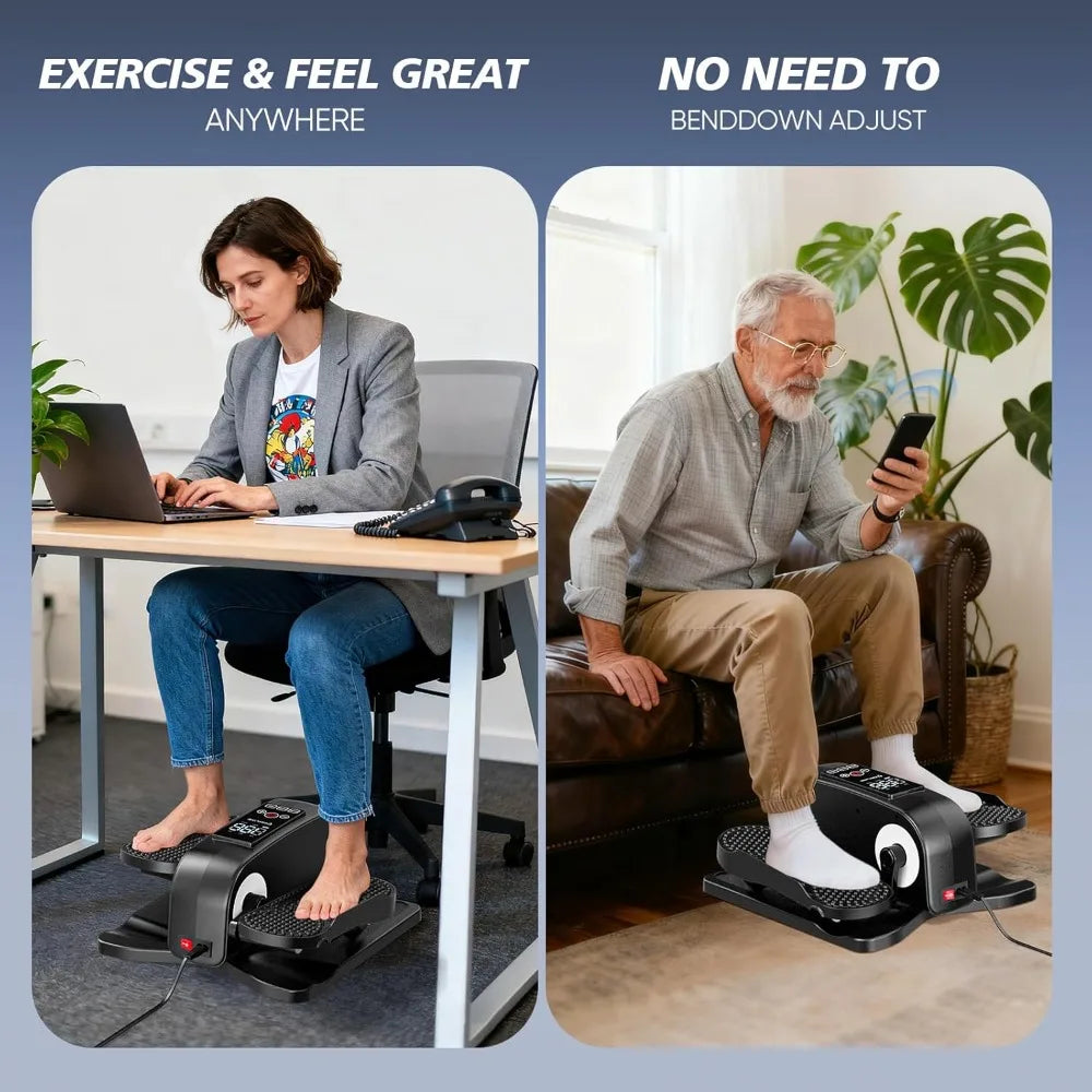 Under Desk Elliptical Machine for Seniors, Mini Leg Exerciser with Remote, Quiet Portable Electric Seated Foot Pedal Exerciser for Home Office