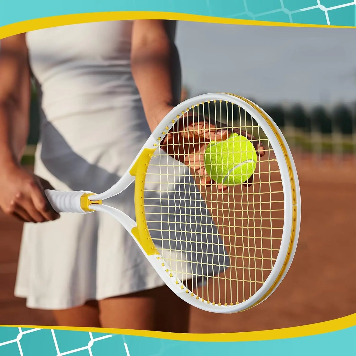 4 Pcs Tennis Rackets for Adults Recreational 4 Players 27 Inch Tennis Racquets Lightweight Tennis