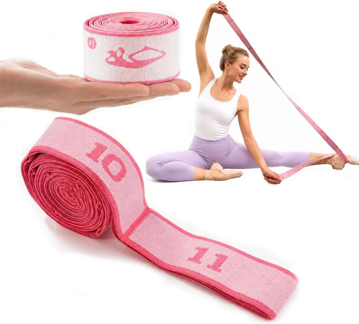 Multi-Loop Stretch Band for Yoga, Pilates, Ballet, Physical Therapy, Flexibility & Leg Stretching - Durable Stretching Equipment with 11 Loops