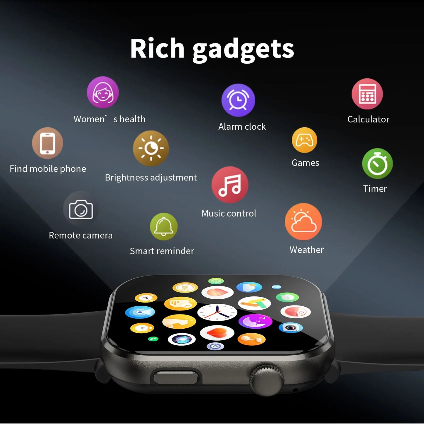 Blackview 800mAh 1.96'' AMOLED Screen R60 Bluetooth Call Smartwatch Blood Oxygen Health Monitoring for Men Women Fitness Tracker