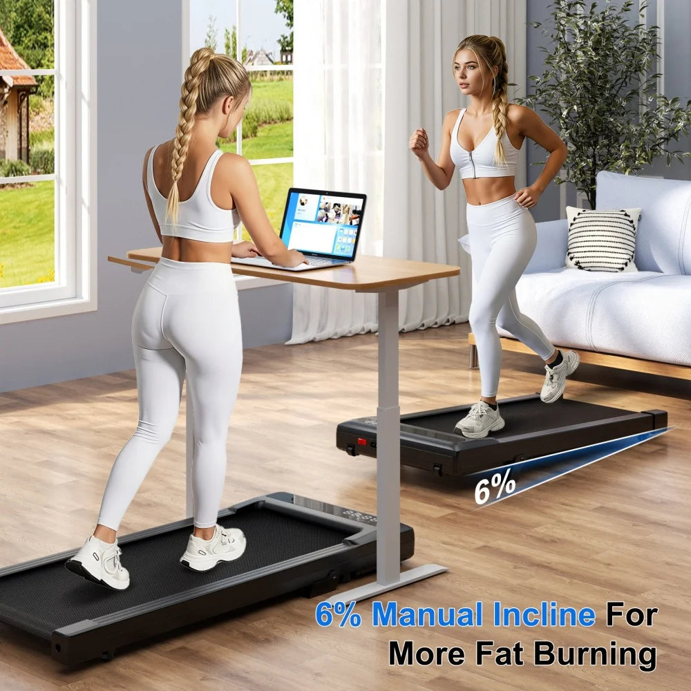 Foldable Treadmill 6% Incline 3.8mph/6kph Walking Pad for Home Treadmills LCD Screen 2.5HP Motor Exercise Machine Max 300lbs
