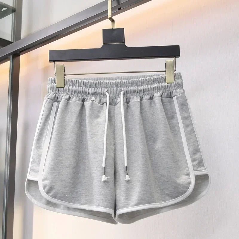 2024 Striped Sports Shorts Women Korean Fashion Casual Mini Shorts Summer Simple Loose Wide Leg Shorts Ladies New