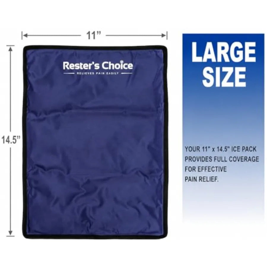 2 Pack Large Ice Packs for Injuries 11" x 14.5" Hot and Cold Pack Reusable Gel Pack, Durable Construction, and Flexible When Fr