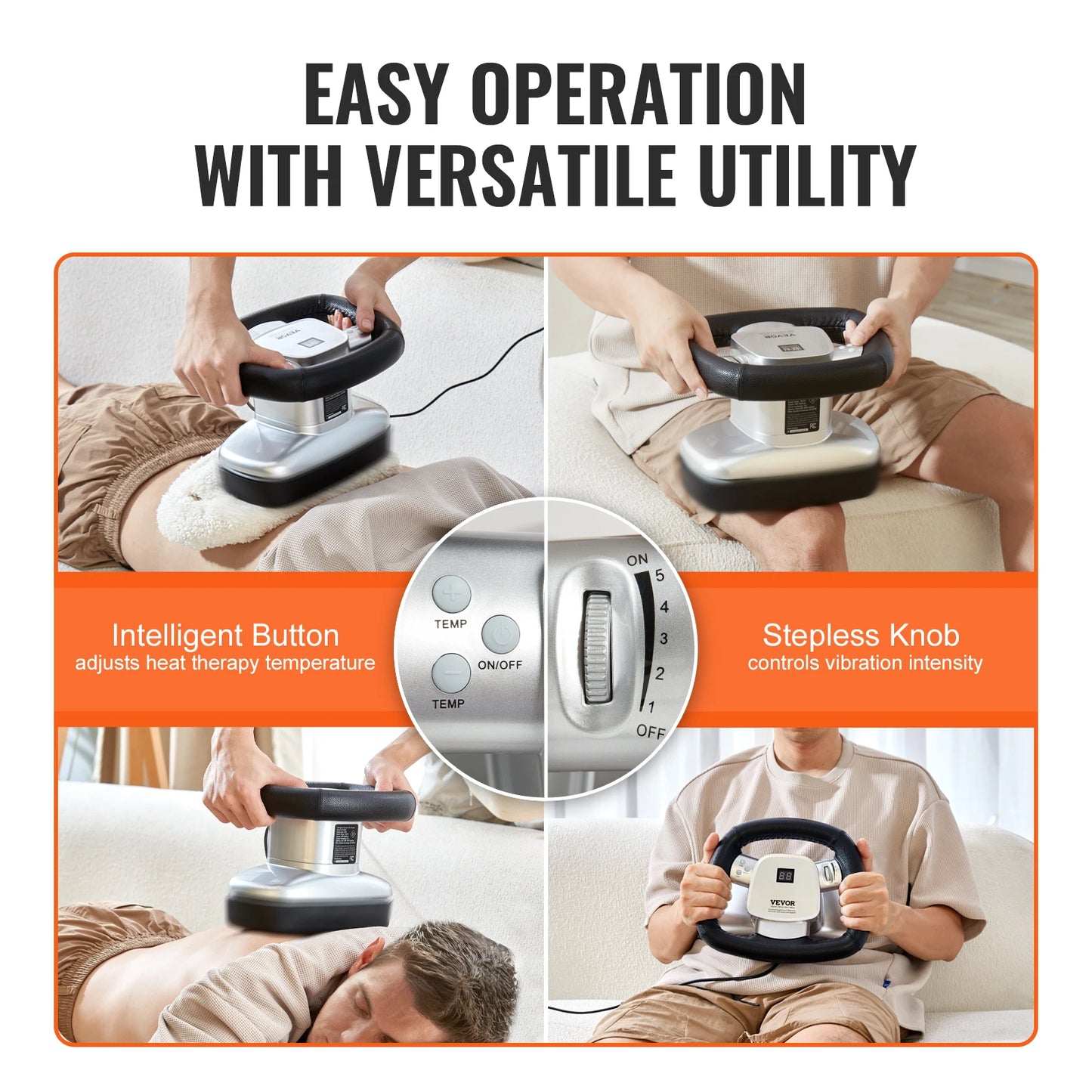 SucceBuy Chiropractic Massager Variable Speed Vibrating Therapy Handheld Body Massager for Muscle