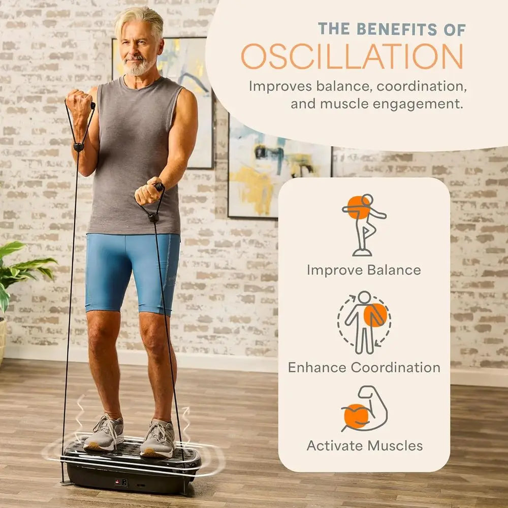 Vibration Exercise Platform with Magnetic Acupoints, 99 Speeds, and 10 Presets for Lymphatic Drainage and Toning
