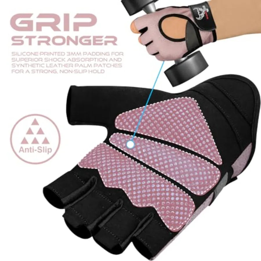 Fingerless Weight Lifting Gloves with Palm Protection Padding, Breathable Lightweight Gym Gloves for Men, Women, Weightlifting,