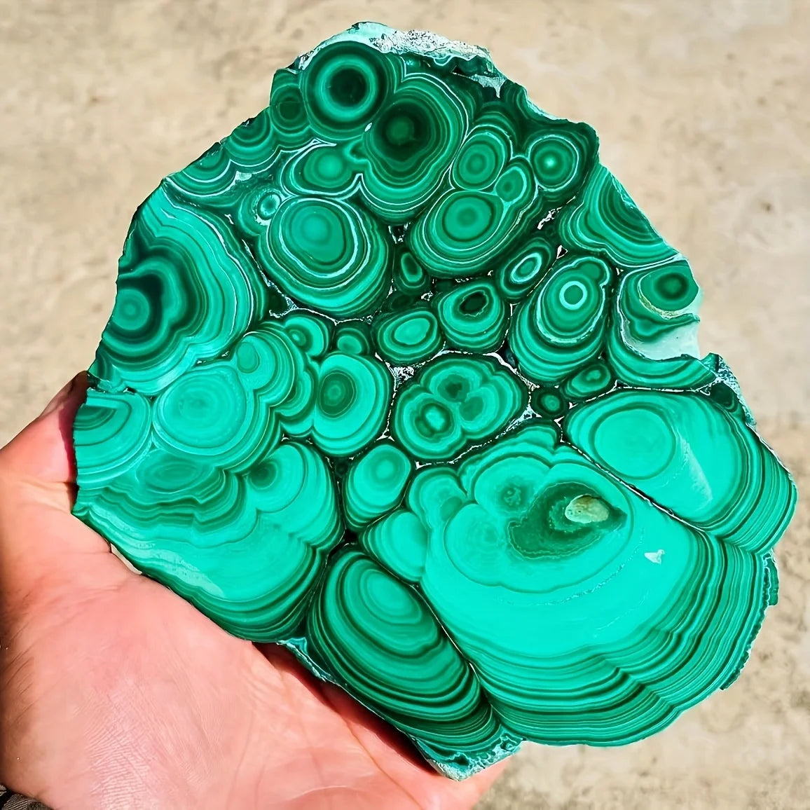 Malachite Slab, Natural Stone Polished Slab with Irregular Edges, Healing Energy crystal stone , Home Decor & Spiritual Gift