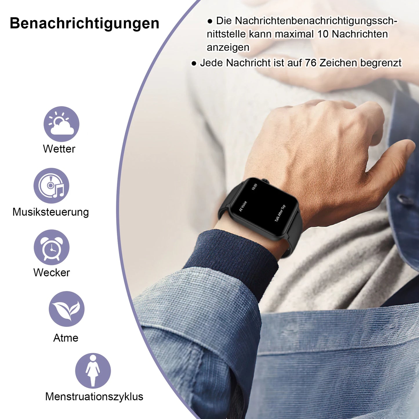Blackview R30PRO Bluetooth Smartwatch Health Monitoring 100+ Sport Mode Fitness Watch 1.85‘’ HD TFT Screen Watches for Men Women