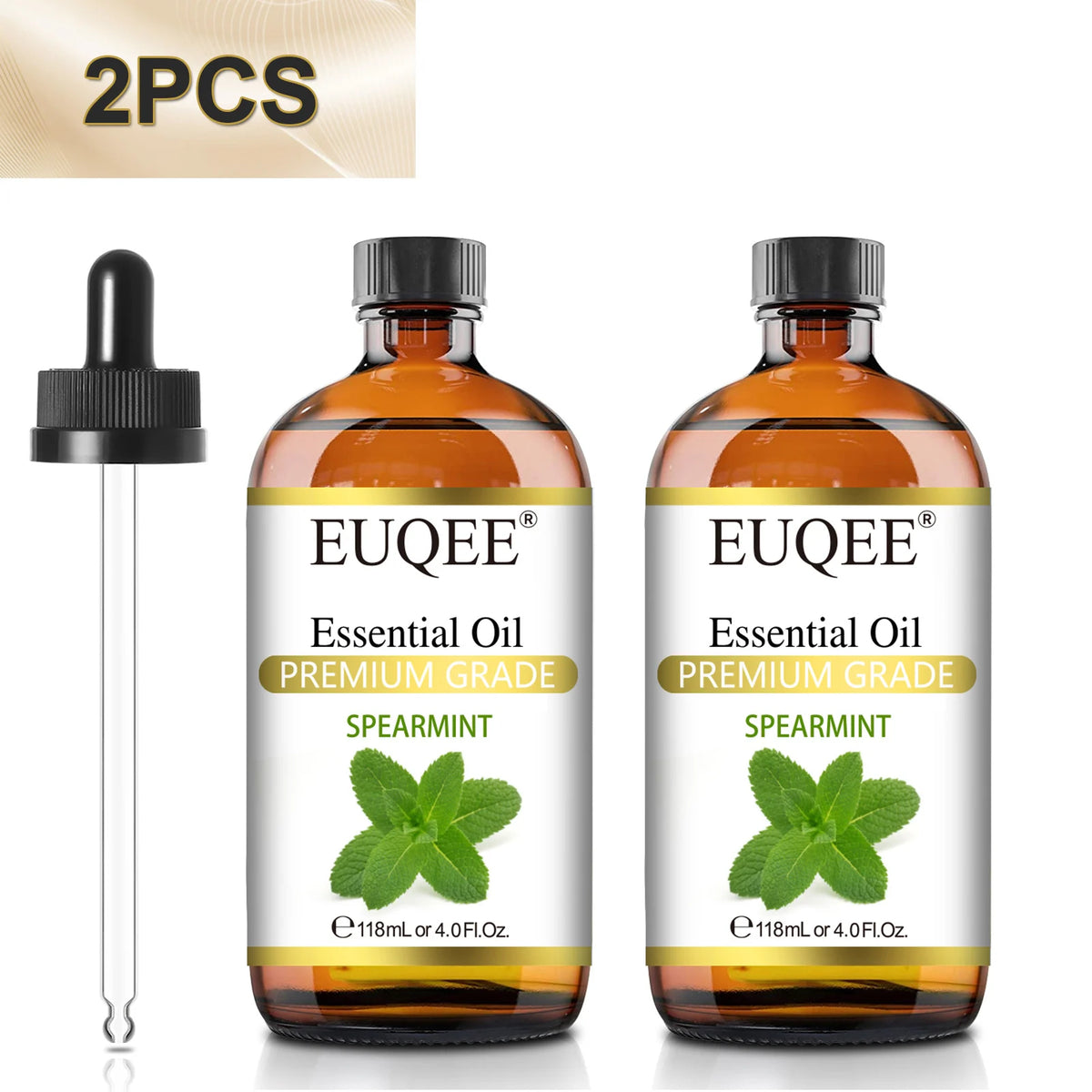 EUQEE 2PCS Premium Essential Oil Gift Set For Soap & Candle Making 118ml Myrrh Spearmint Catnip Lavender Aromatherapy Essential Oil For Diffuser