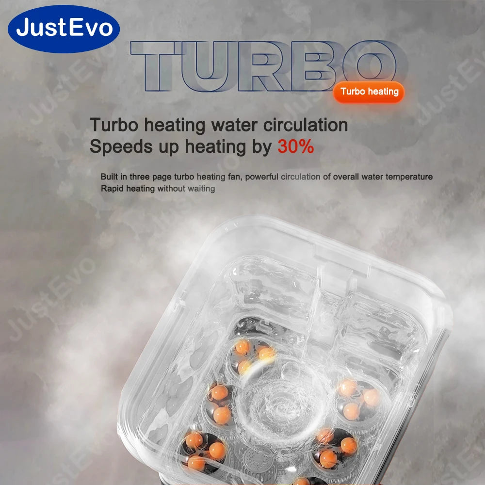Smart Remote Foot Spa Massager, Foldable Soaking Tub With 18 Tai Chi Beads, Turbo Heating & Safe Separation Basin