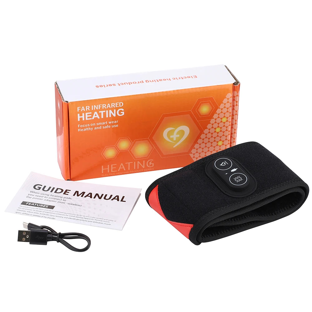 Wireless Vibration Heating Wrap 36pcs LED Beads 660&850nm Versatile Body Heating Pad for Knee Elbow Wrist Ankle
