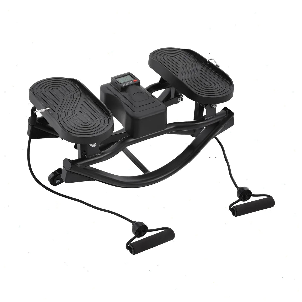 Rock Stepper with Elastic Resistance Bands, Side-to-Side Lateral Rocking Stepper Machine, Digital Display Monitor, Heavy Duty Frame, Home Fitness Equipment for Legs Glutes Workout ﻿