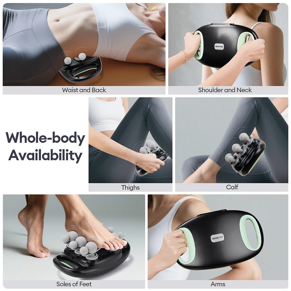 18/24 Heads Fascia Gun Red Light Deep Tissue Muscle Massager Wireless Massage Gun for Back Waist Leg Body Muscle Relaxation Home Gym