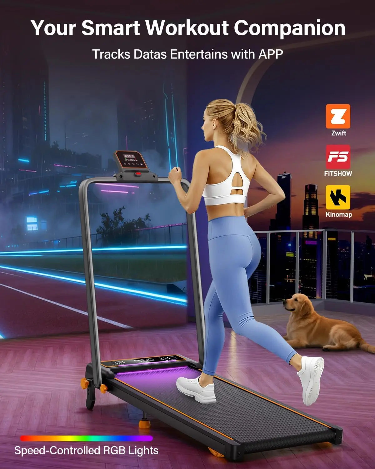 Walking Pad Treadmill with 15% Incline, Dual LED Display, 4-in-1 Foldable Treadmill for Home, 3.5HP 350LBS Capacity