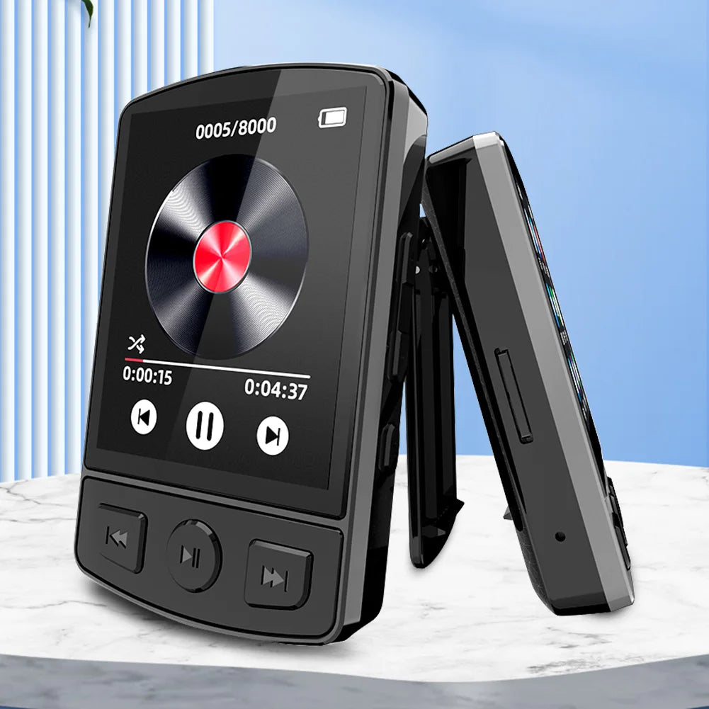MP3 Player Portable Sport Clip Walkman Button Bluetooth-Compatible 5.2 Music Player 1.8inch Screen with FM Radio E-Book