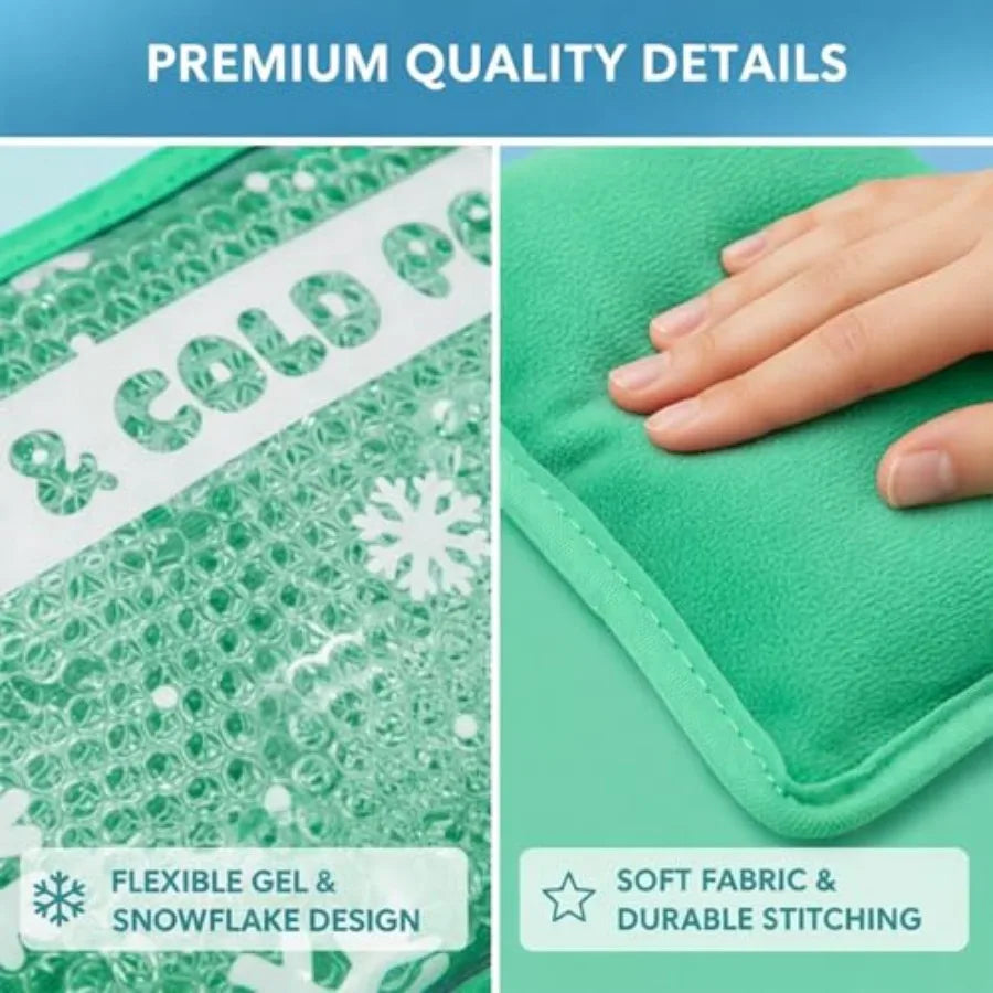 Gel Ice Pack Ice Bag with Strap-1 Pack Reusable Hot and Cold Pack Compress for Knee, Shoulder, Feet, Back, Ankle, Neck, Hip, El