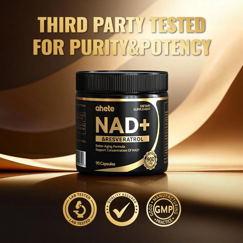 Nad + Resveratrol Supplement - Hypoallergenic, Easy To Swallow MNM For Energy & Overall Wellness.