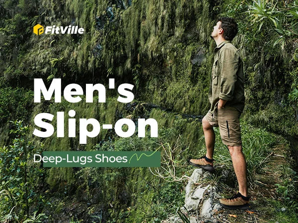 Fittington Slip-on Shoes Wide Sneakers For Men Soft Mens Running Shoe Slip Resistant Hiking Walking Shoes With Arch Spport