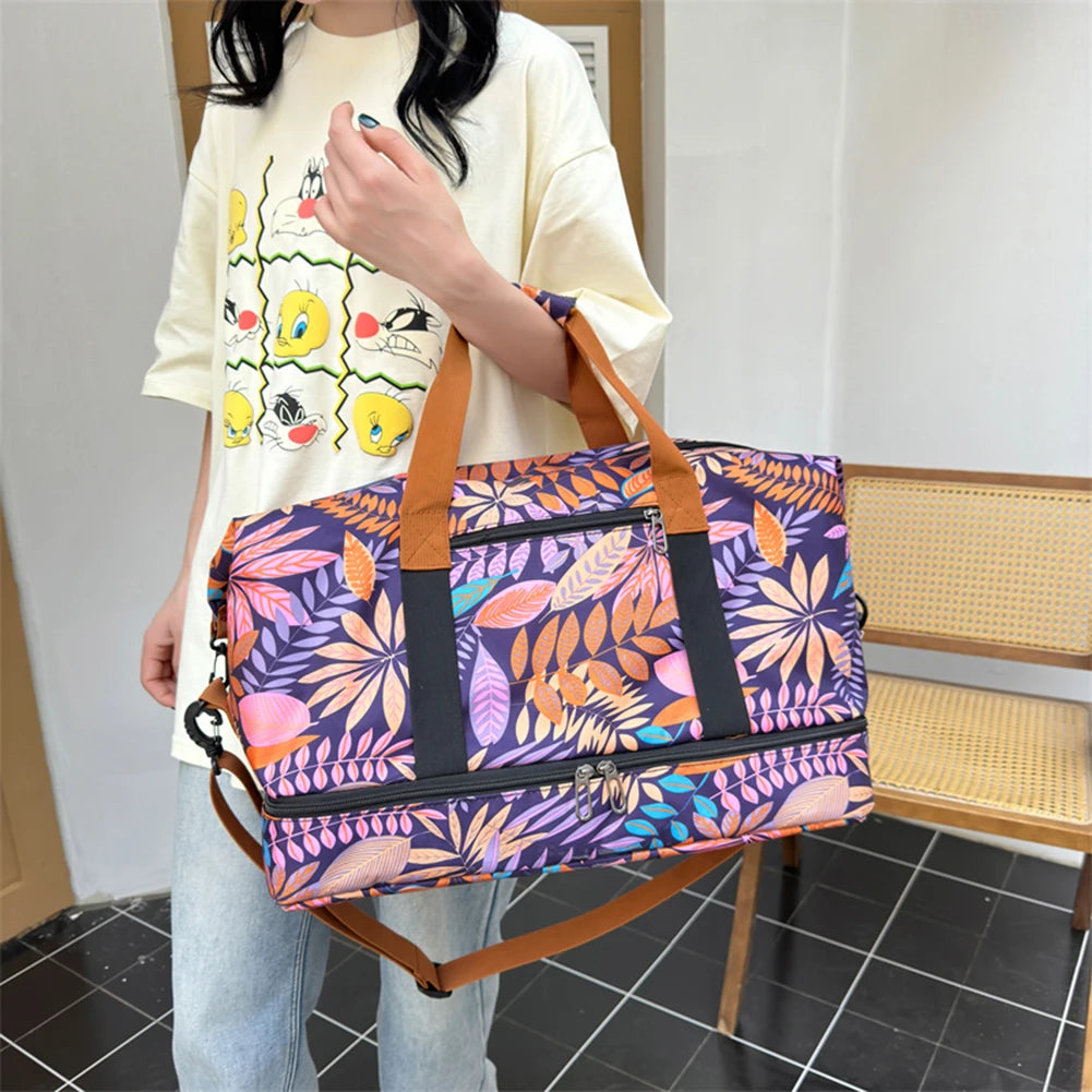 Women Weekender Duffel Bag Waterproof Fitness Storage Handbag Large Capacity Everyday Overnight Bag Female Yoga Handbag