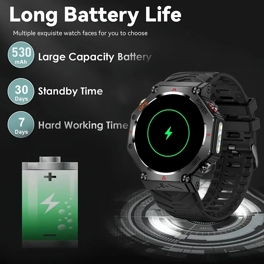 SENBONO GPS Smart Watch Men Built-in GPS Bluetooth Call AI GPT Fitness Tracker Waterproof Military Sports Smartwatch for Men