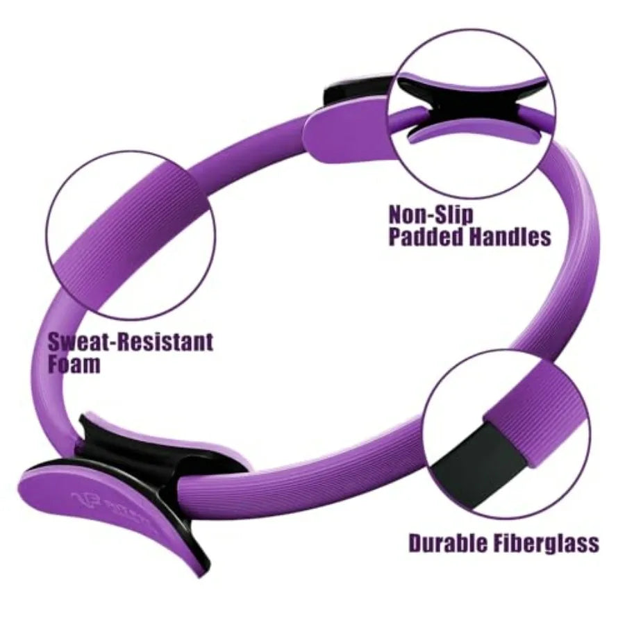 Pilates Ring Circle - 14 Inch Magic Fitness Circle for Toning Inner and Outer Thighs, Bonus Workout Guide Included