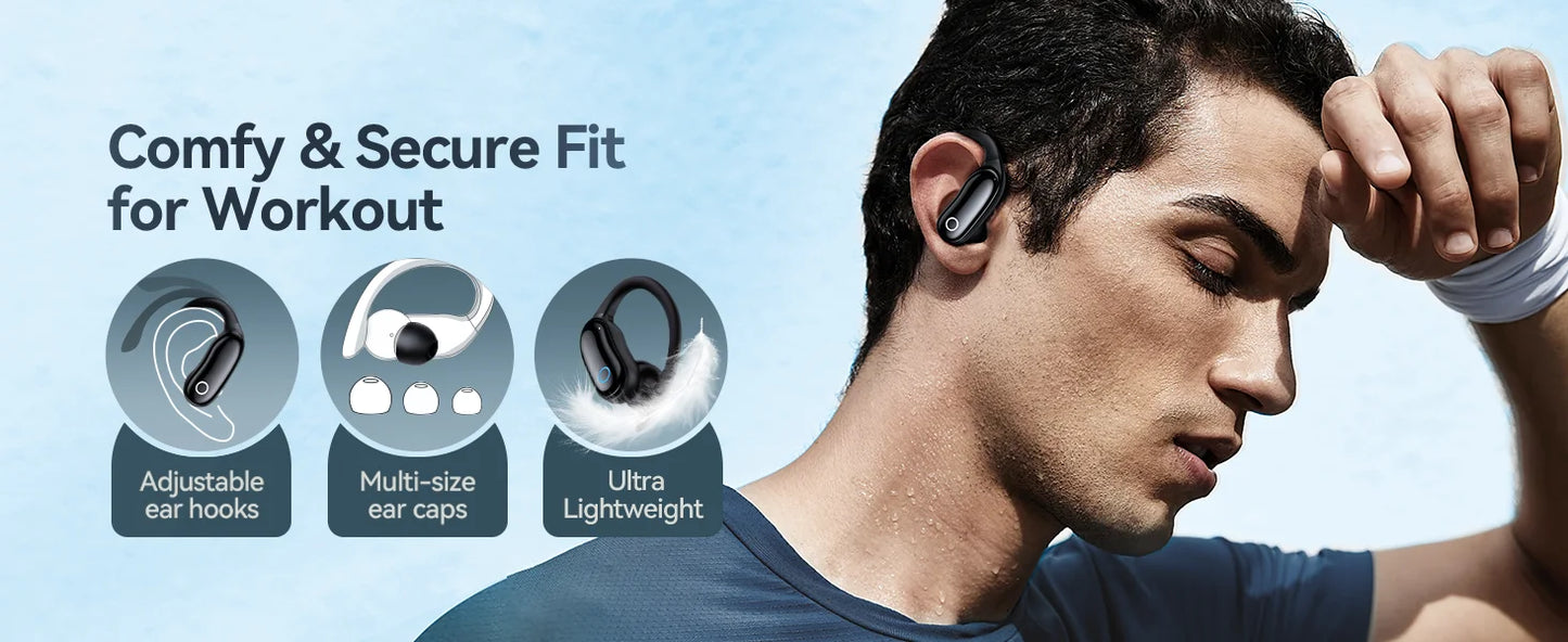 Active Noise Cancelling Ear Buds AI Translation Wireless Earbuds 96hrs Playback Bluetooth Headphones with Earhooks Microphone