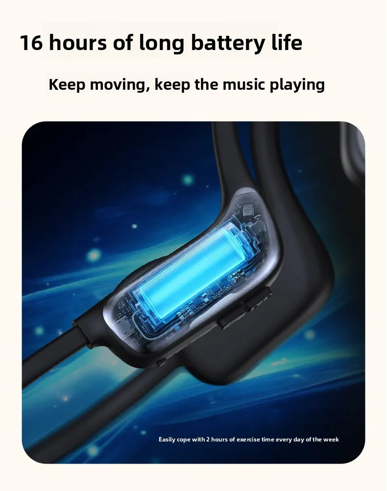 Bone Conduction Wireless Bluetooth Headphones Bluetooth 6.0 Sport Earphones Water And Sweat Proof Headset HD Call  Bluetooth Headphones With Mic